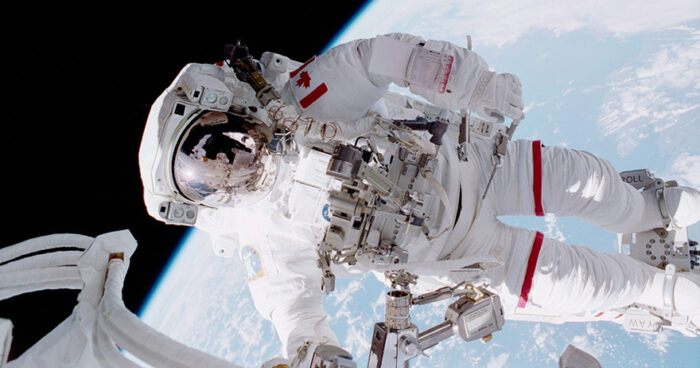 Canadian astronaut in space