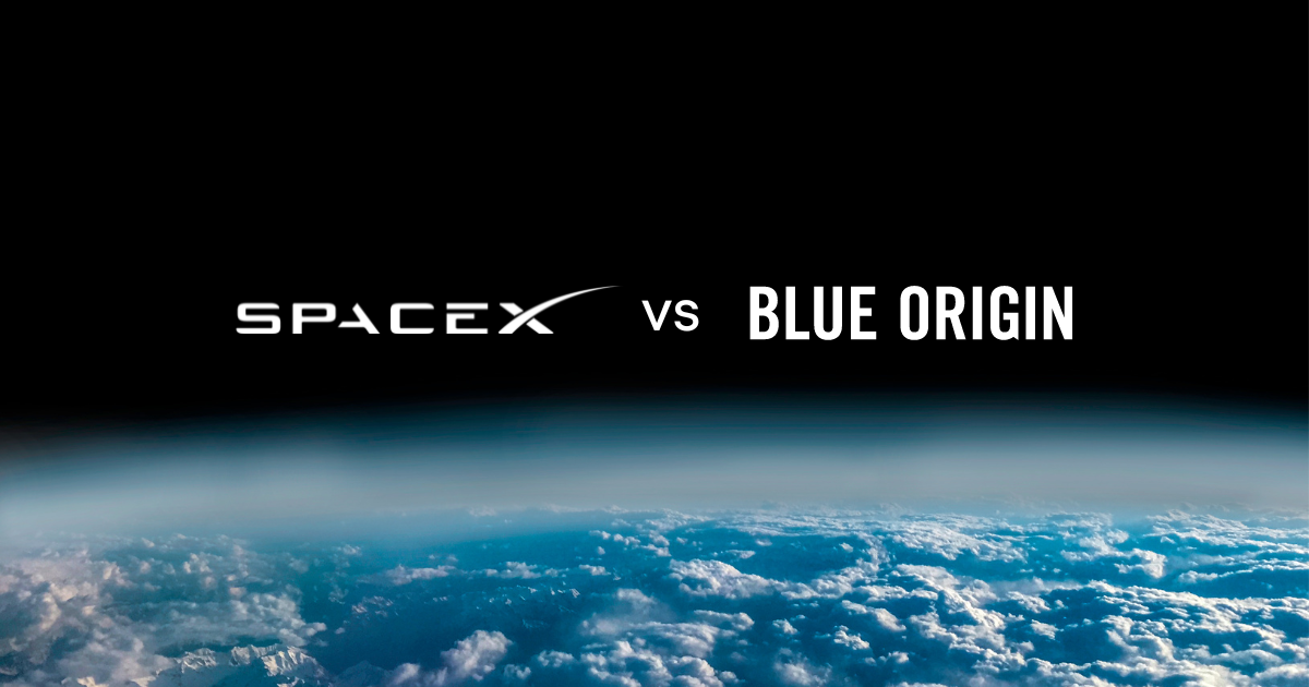 SpaceX logo vs Blue Origin logo